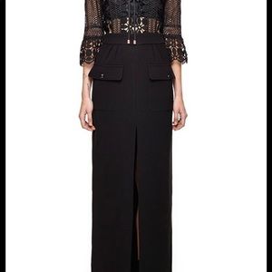 Self-Portrait Lace Up Trimmed Split Front Dress